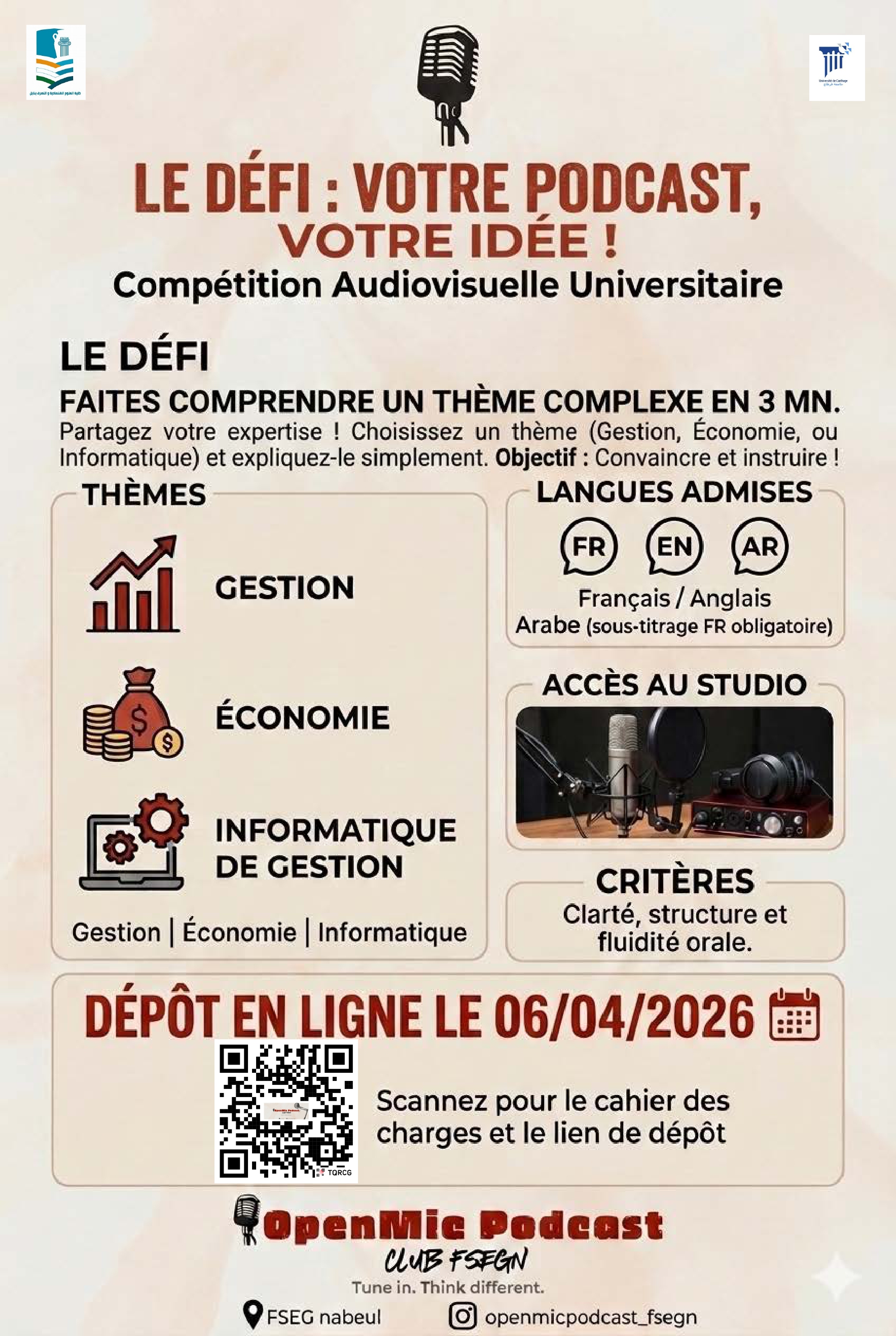 Podcastathon 2026 – Compétition Audiovisuelle